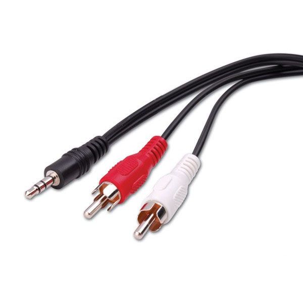 3.5mm Stereo Plug to 2-RCA Female Jacks Y-Adapter - 12ft