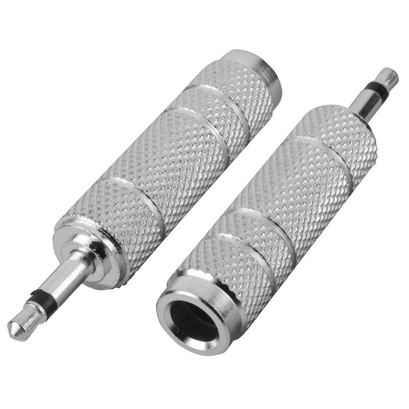 3.5mm Mono Plug- 1/4inch Mono Jack Adapter- Nickel