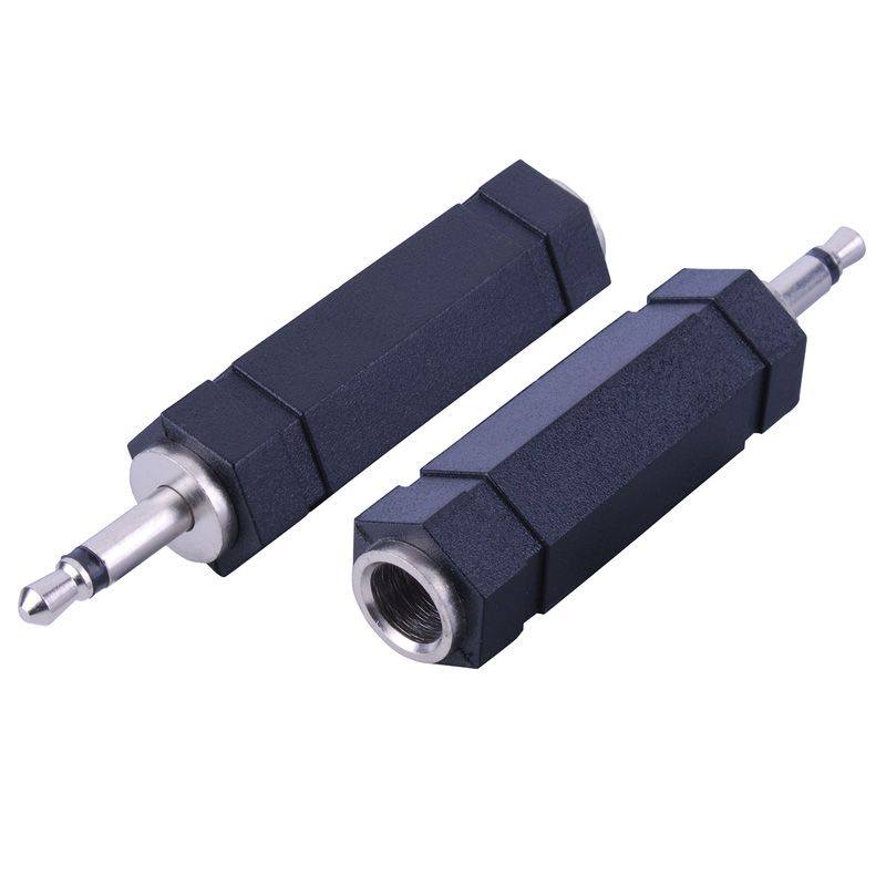 3.5mm Mono Plug- 1/4inch Stereo Jack Adapter- Nickel