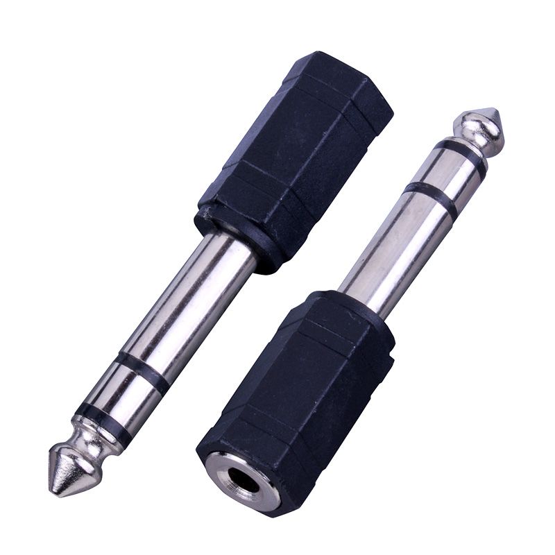 3.5mm Stereo Jack- 1/4inch Stereo Plug Adapter- Nickel