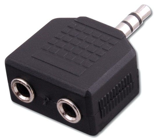 (2) 3.5mm Stereo Jacks to 3.5mm Stereo Plug Adapter- Nickel