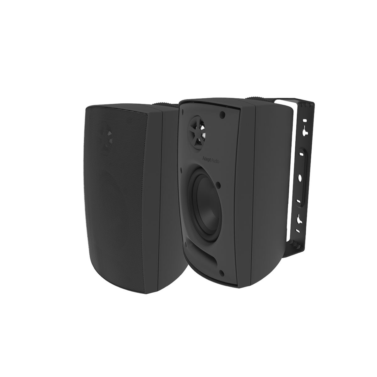 5.25in Adept Indoor/Outdoor Speakers, Pivot Twtr, 75w -Black