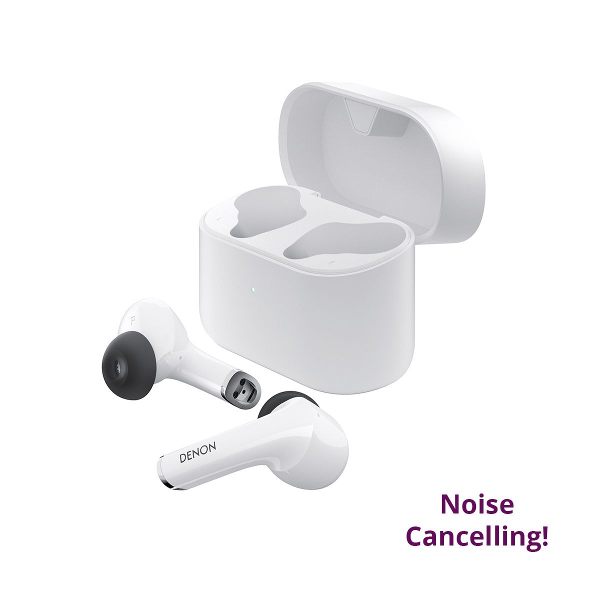 Wireless Earbuds with active noise cancelling, White