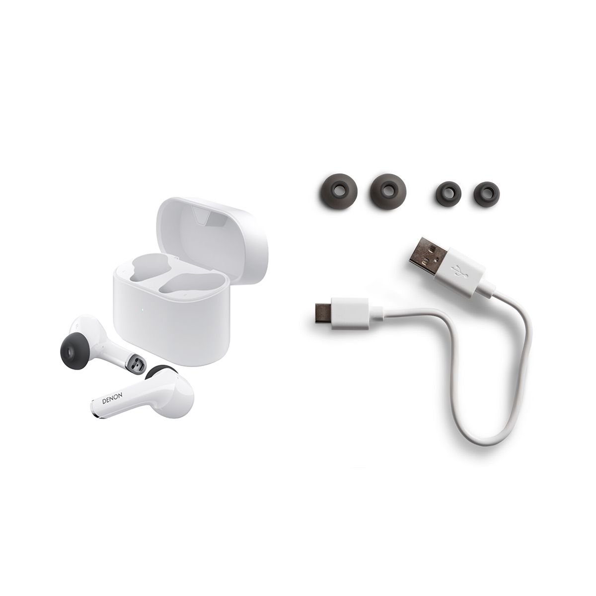 Wireless Earbuds with active noise cancelling, White
