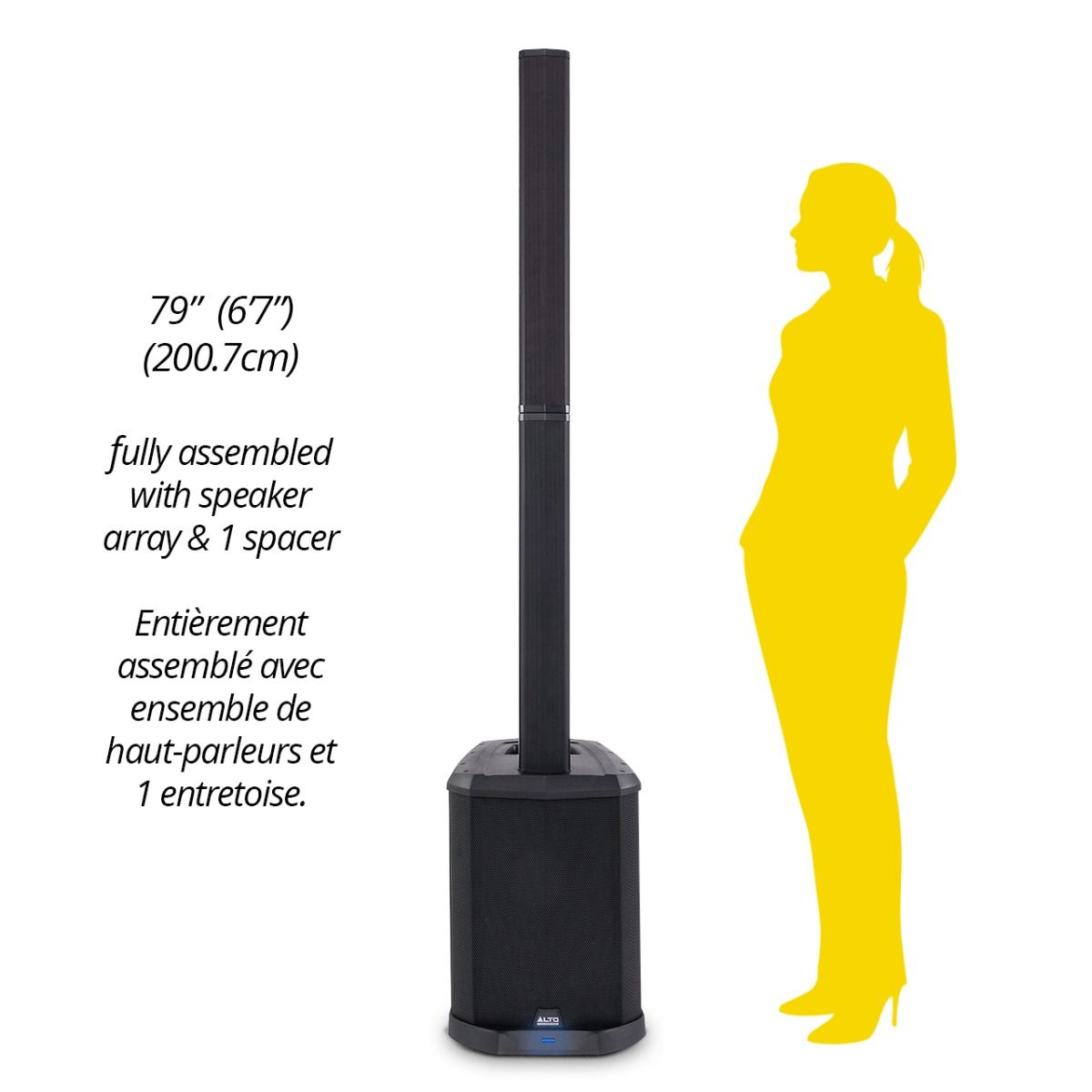 1200w Portable Powered Column Array Spkr, 5ch Mix & BT
