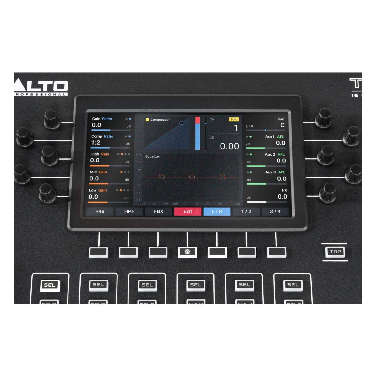 16ch Compact Digital Audio Mixer w- 7in Display & Touch ctrl