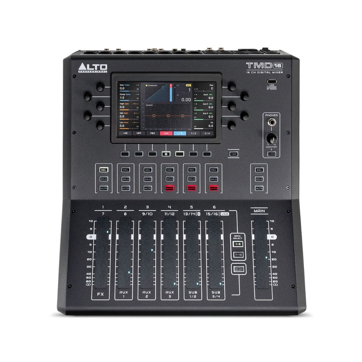16ch Compact Digital Audio Mixer w- 7in Display & Touch ctrl