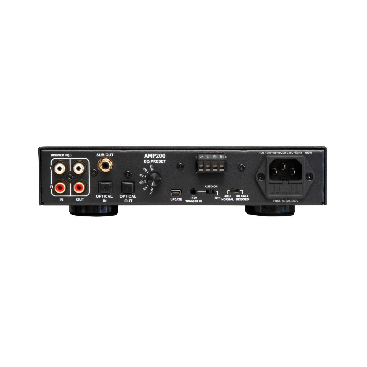 2x200w Amplifier w-VC, 6xDSP-EQ, & Sub-Out