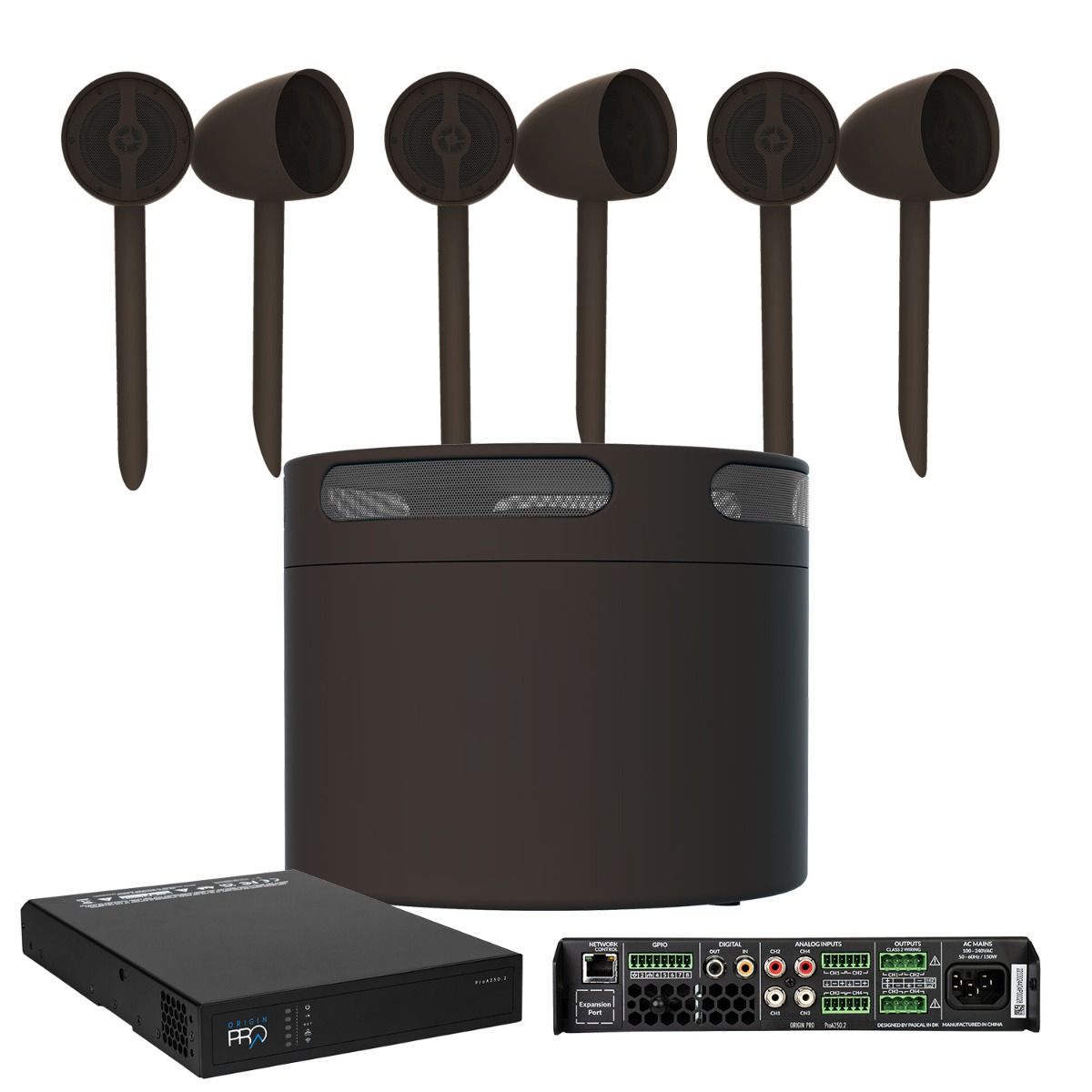 Acoustic Landscape Kit 6x5.25in Sat 10in sub & ProA250.2 Amp