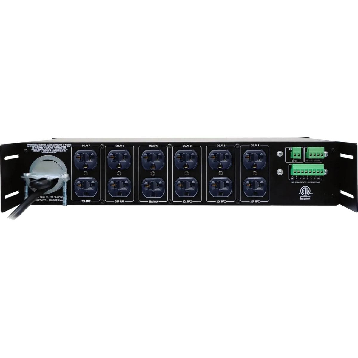 6 Ch Sequencing Power Distributor, 120A 2U (6) 20A 120V