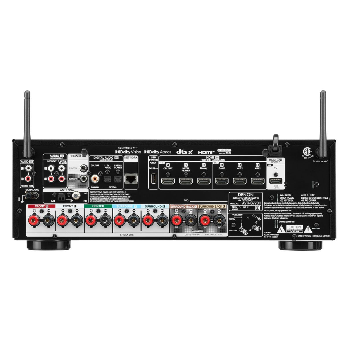 7.2 Ch 8K AV Receiver with 75W per ch w-HEOS