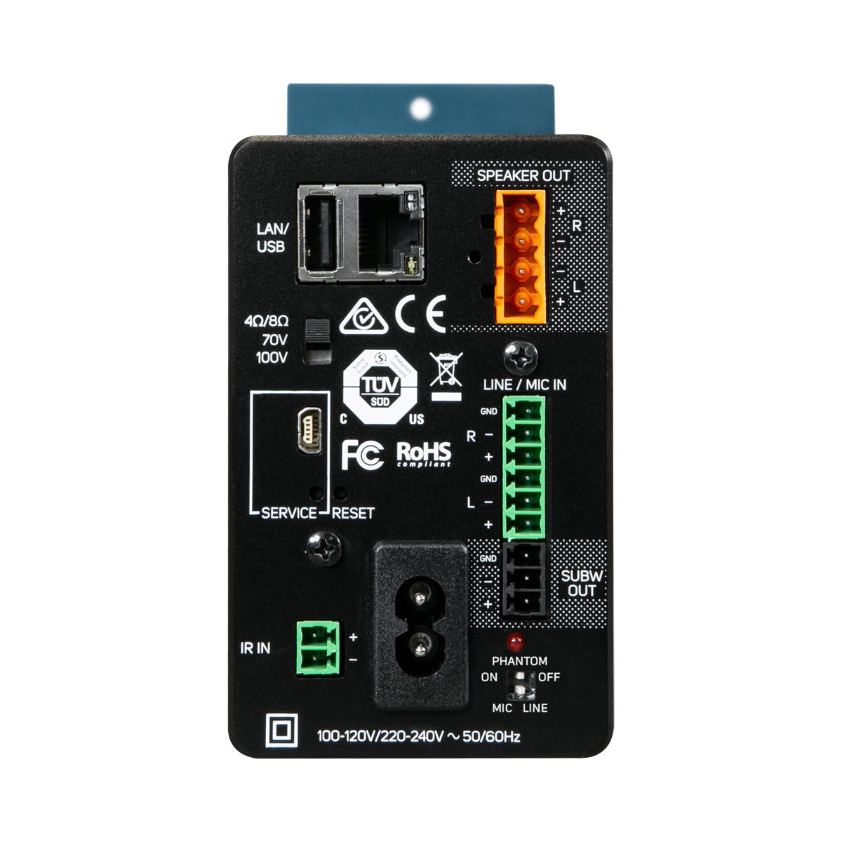 1 Zone Networked Streaming Stereo Amplifier - 8Ohms/70/100V