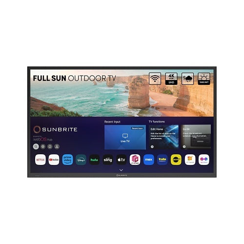 SunBrite SB-FS-49-BL 49\\" Solis 4K Full-Sun Outdoor Smart TV