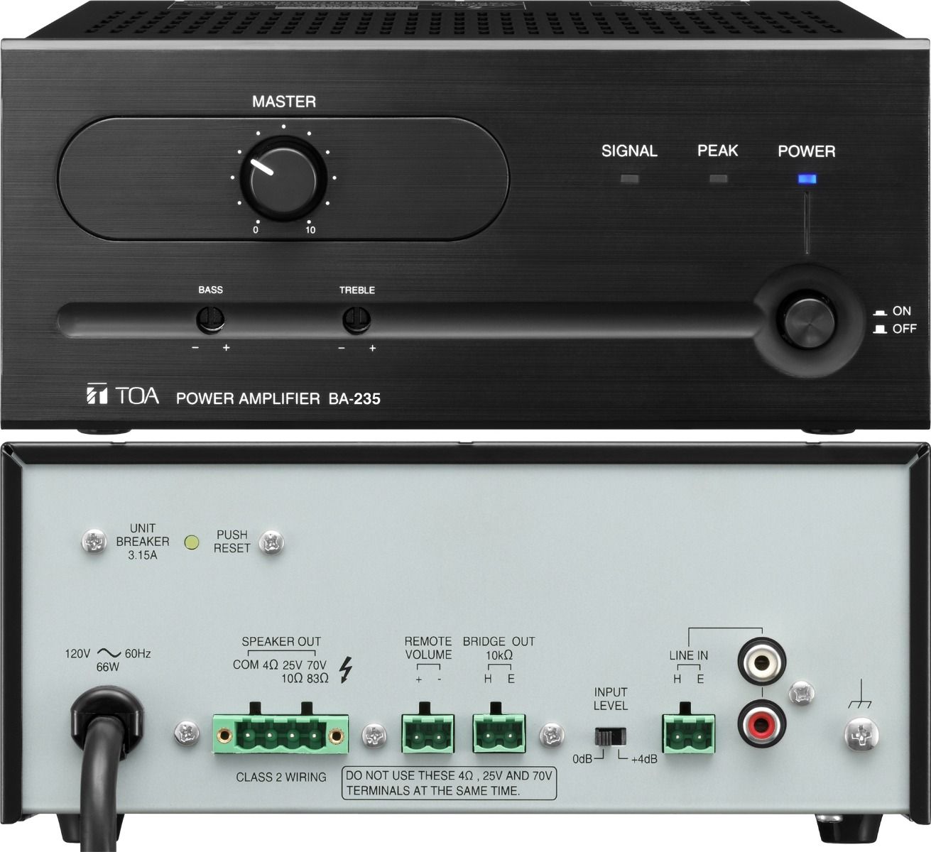 35W one input mixer-amplifier one line input 4 ohm 25V 70V