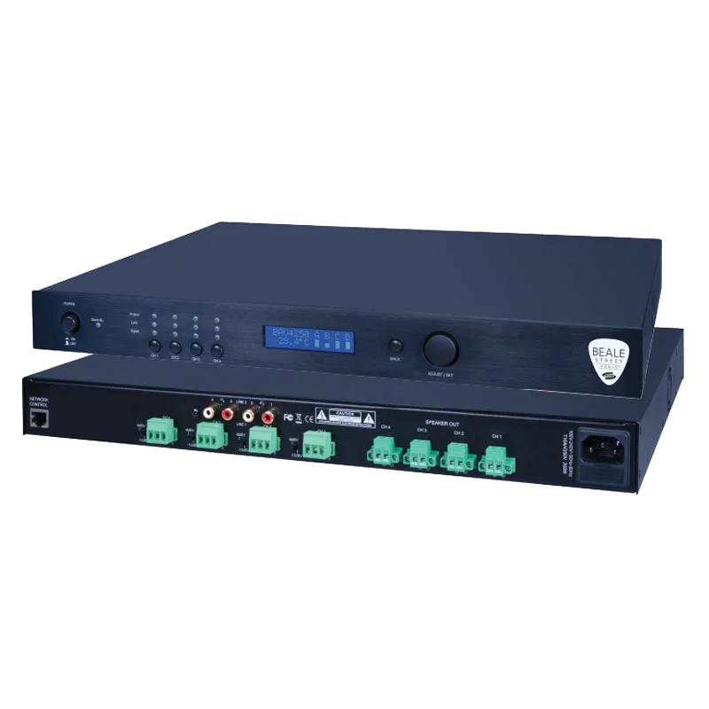 4x 250w 70-100V-8ohm Digital Amp w-4 Inputs
