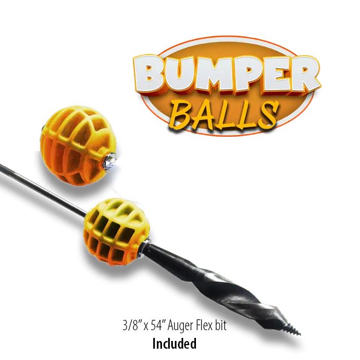 Plastic Bumper Ball Kit - w/ 3/8in x 54in Flex Auger Bit