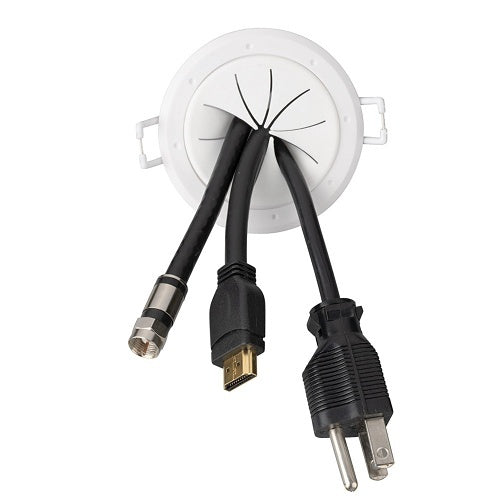 Vanco WPCVRD 5/8\\" Widht Round Spring Lock Cable Pass Through Wall Covering, White