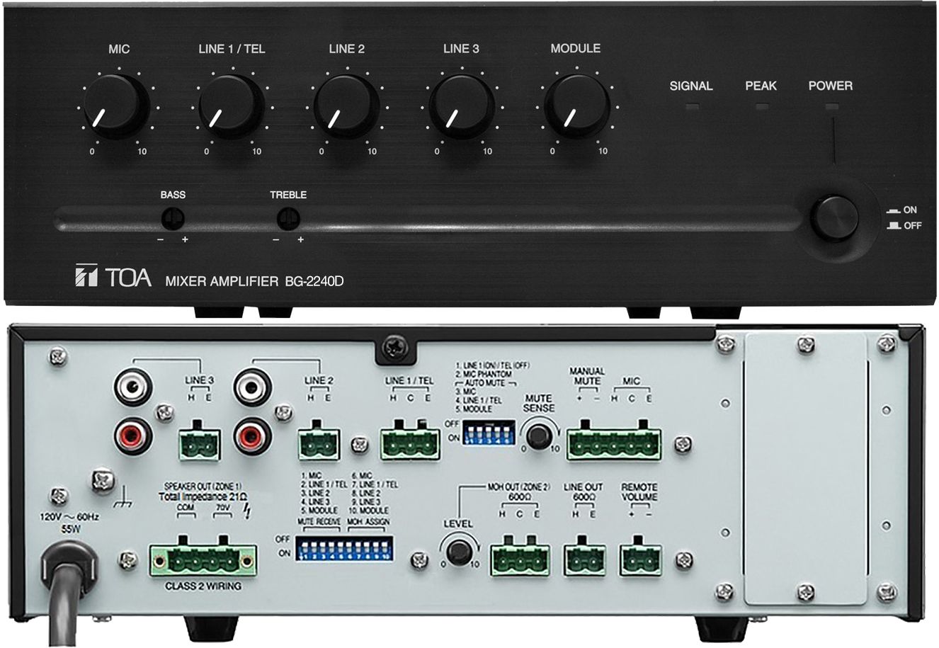 5-Input Mixer-Amp 240W Class-D (70V output only) (D00)
