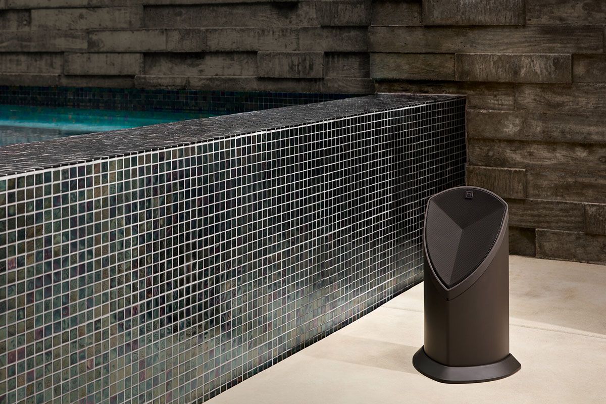 5.5in Landscape Bollard 8 Ohm/70v Speaker, Dark Brown