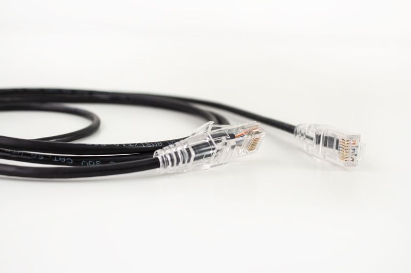 CAT6A Slim Patch Cord 7ft Black  (077-2064/7BK)