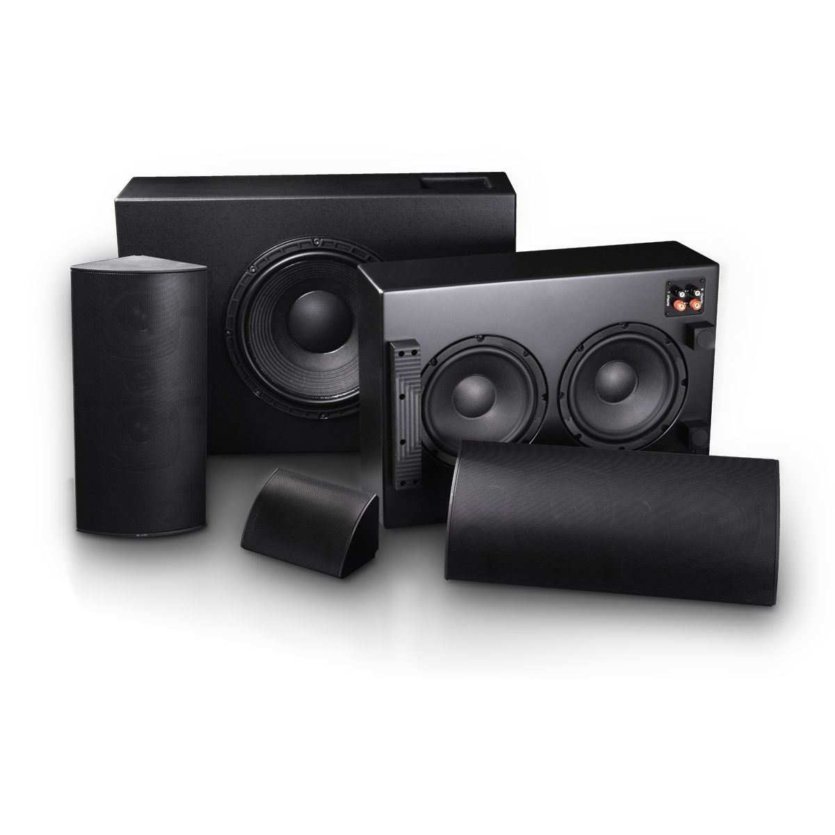 Shallow 8in+Passive Radiator, on-wall passive subwoofer, BLK