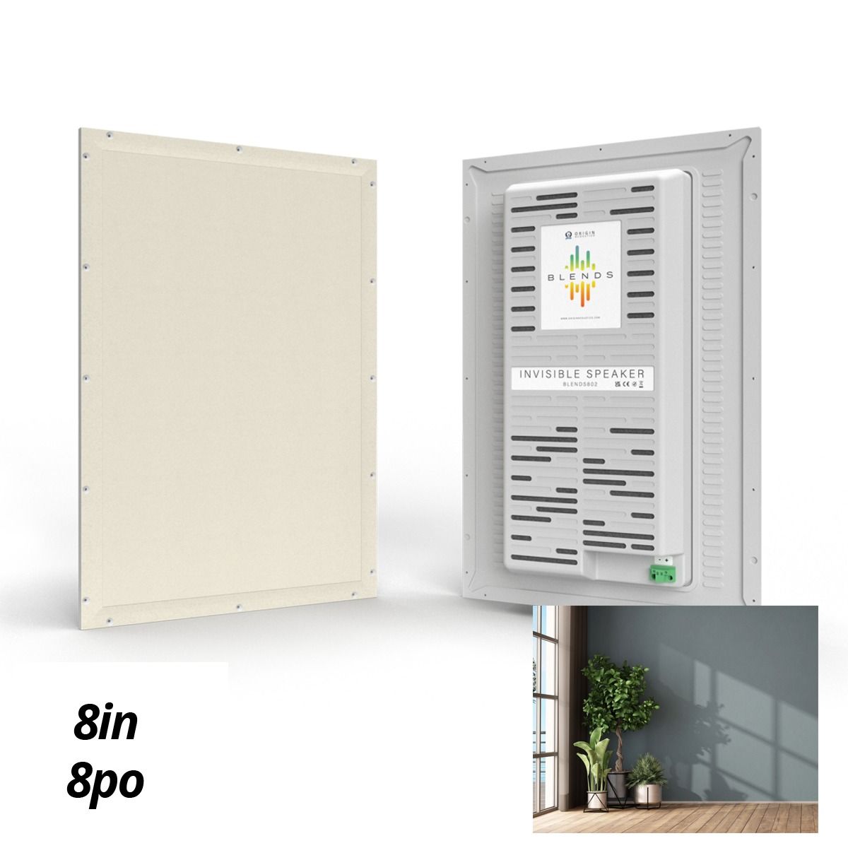 8in 2-way  Full Range, BLENDS Invisible Speaker