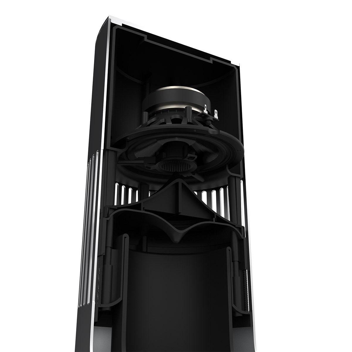 Luxury Bollard Spkr, 10in Sub, 360deg 6.5in 8hm/70v, Silver