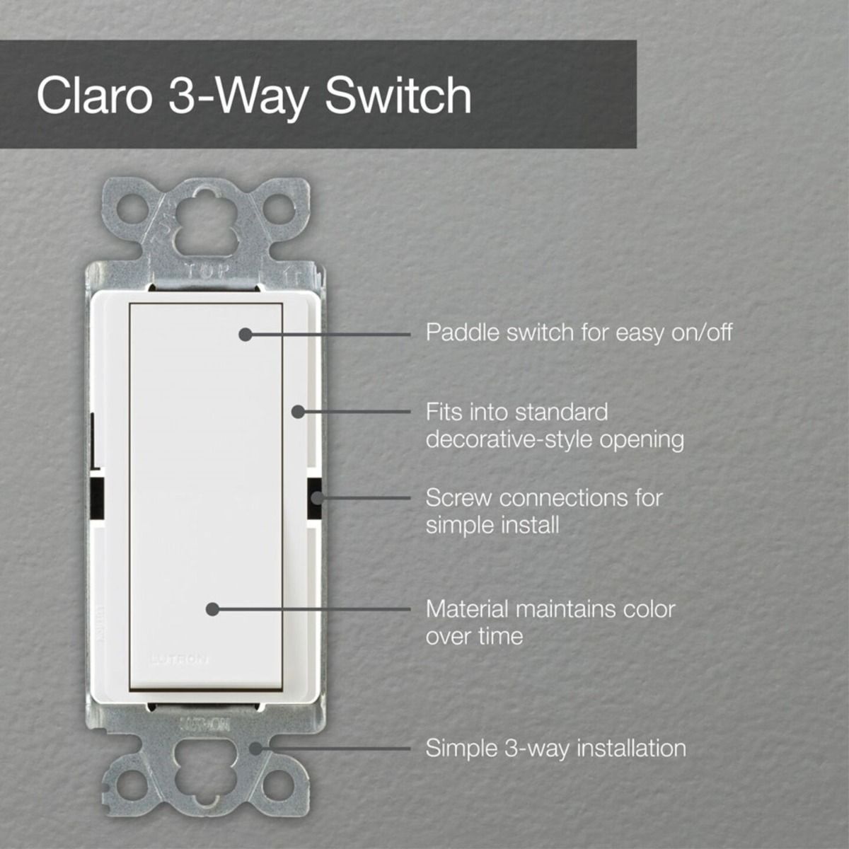 3-WAY 15A ROCKER SWITCH - SATIN - SNOW WHITE