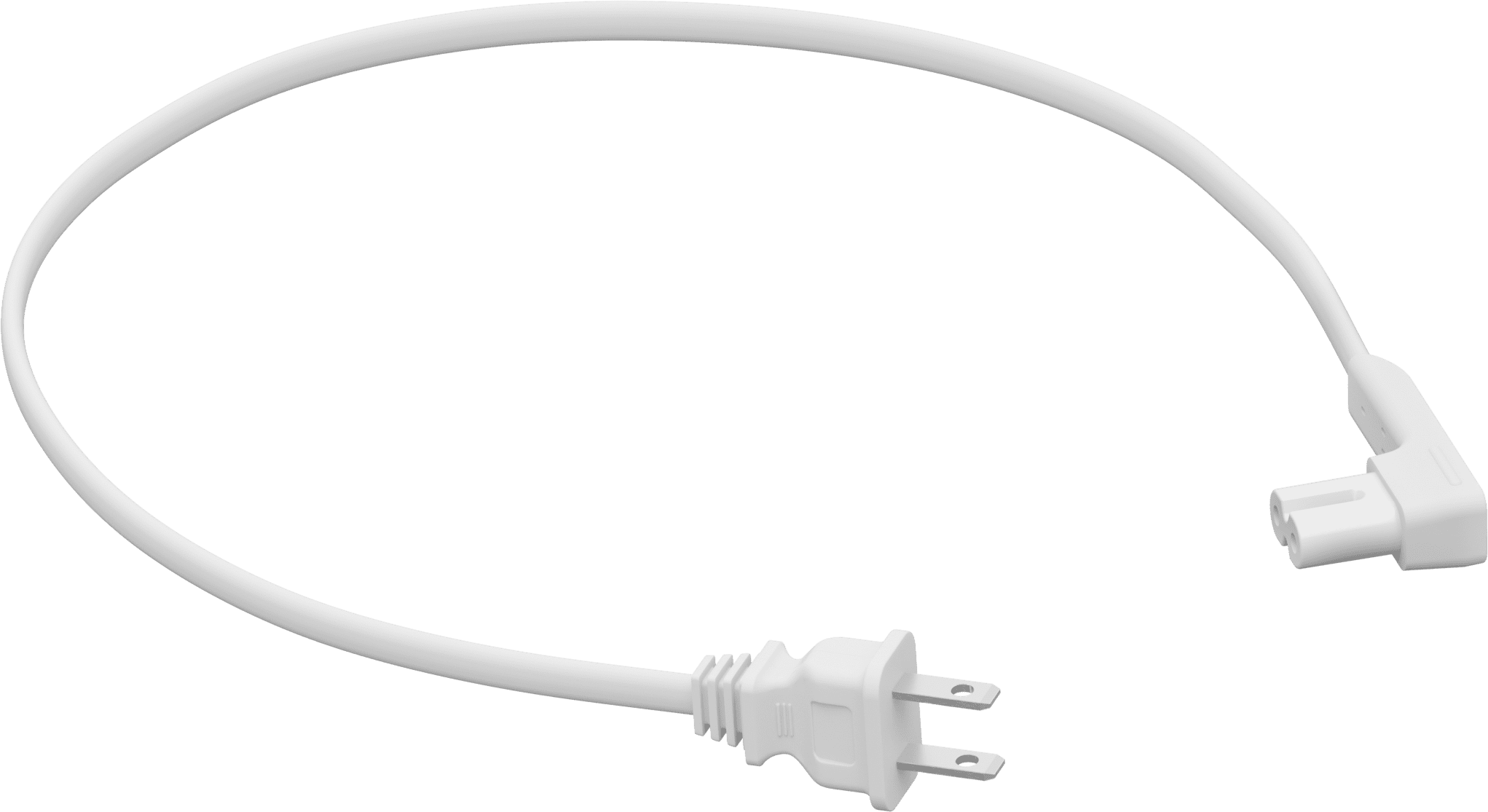Short Angled Power Cable US (White)