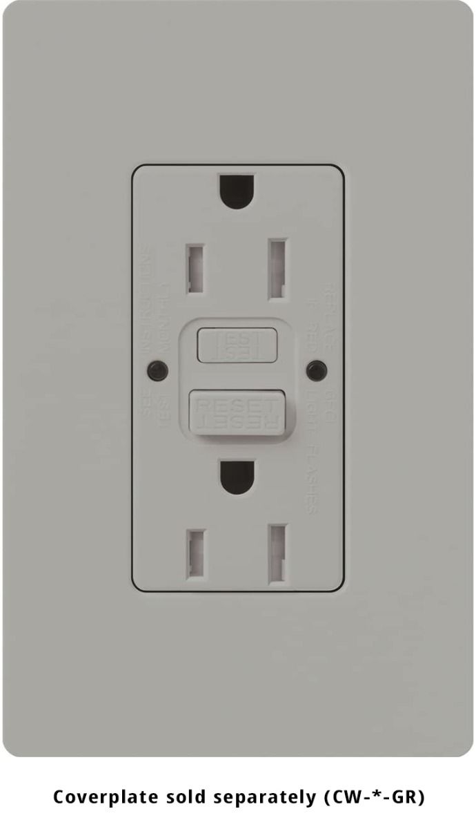 15A GFCI SELF TESTING AC RECEPTACLE - CLARO - GLOSS GRAY