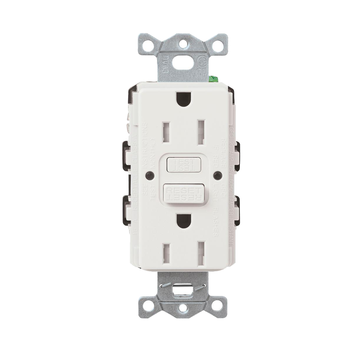 15A GFCI SELF TESTING AC RECEPTACLE - CLARO GLOSS WHITE