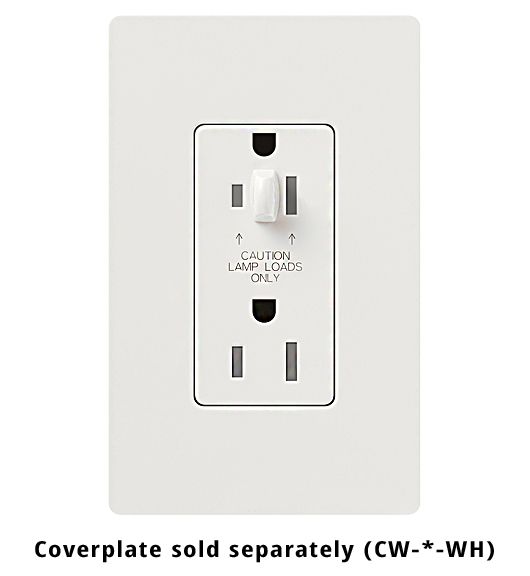 15A TAMPER RESISTANT RECEPTACLE - HALF DIMMING - GLOSS WHITE