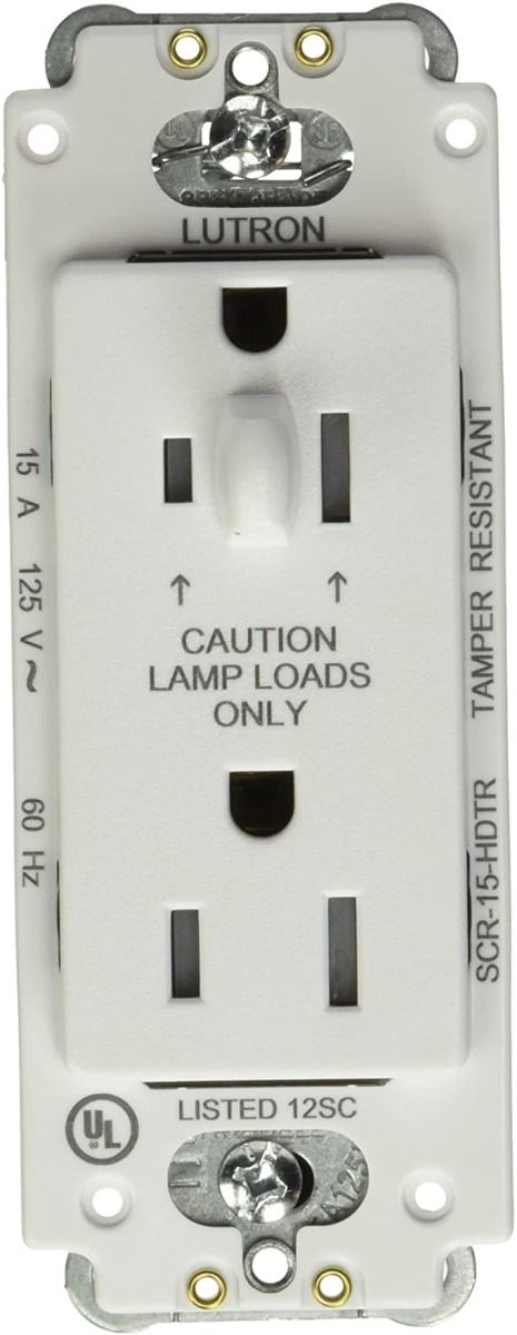 15A TAMPER RESISTANT RECEPTACLE - HALF DIMMING - GLOSS WHITE
