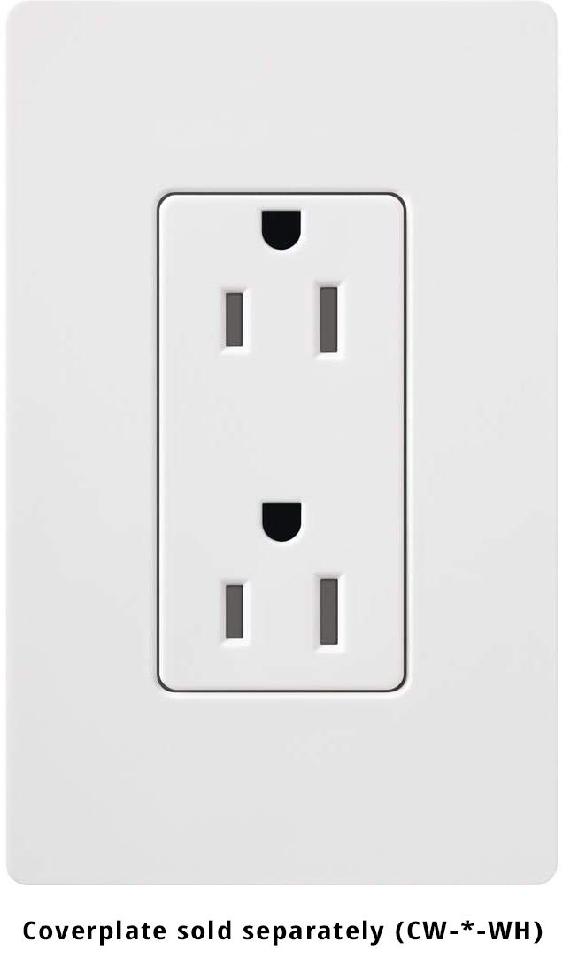 15A CLARO AC RECEPTACLE - GLOSS WHITE