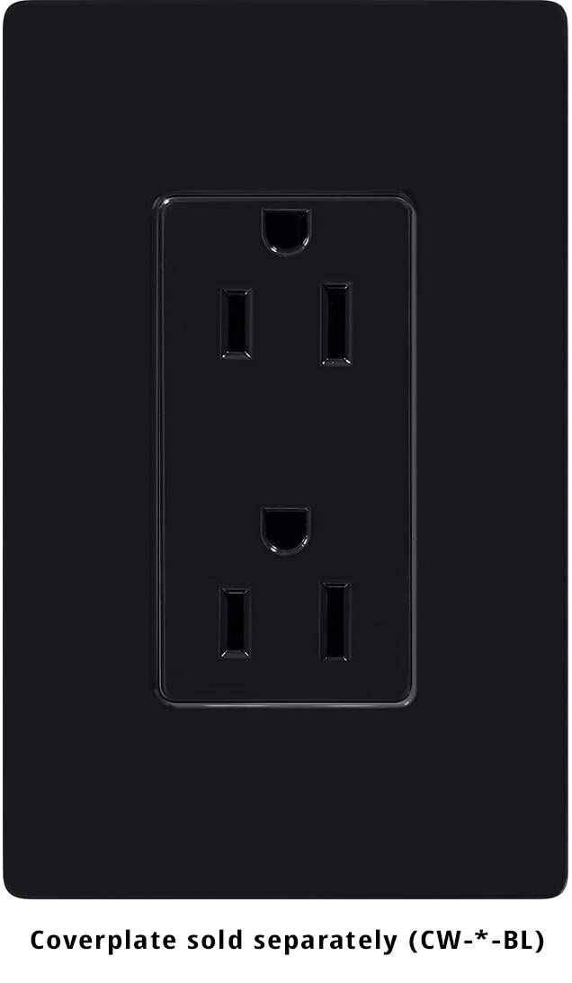 15A TAMPER RESISTANT AC RECEPTACLE CLARO - GLOSS BLACK