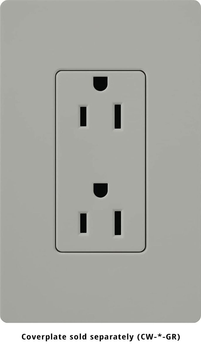 15A TAMPER RESISTANT AC RECEPTACLE CLARO - GLOSS GRAY