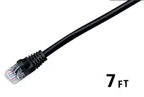 Cat 6 500 MHz Network Cables- Black - 7ft
