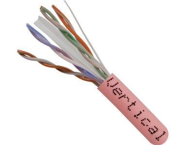 CAT-6 - 550MHZ Riser Rated 23AWG - 1000FT Pullbox Pink