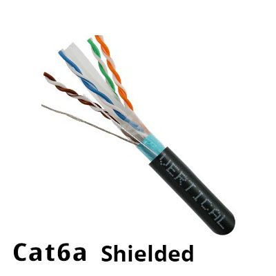 CAT6A (Augmented) 10Gb, Shielded F-UTP, 1000ft Spool, Black