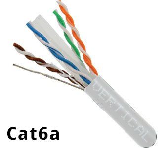 CAT6A Unshielded (UTP) Riser Rated (CMR) White 1000\' Spool