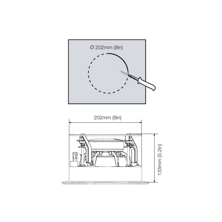 Performance Series 6in In-Ceiling Surround, Glassfibre, Each
