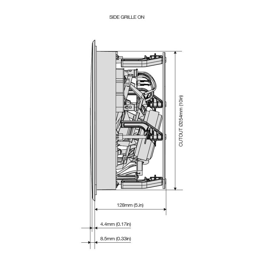 Reference Series In-Ceiling Spkr, 7in, Black, Each