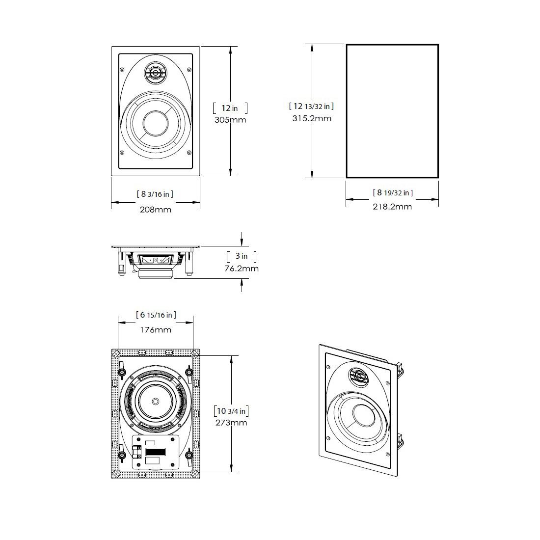 Composer In-Wall Series - 6.5in Round Driver CIW61 (Pair)