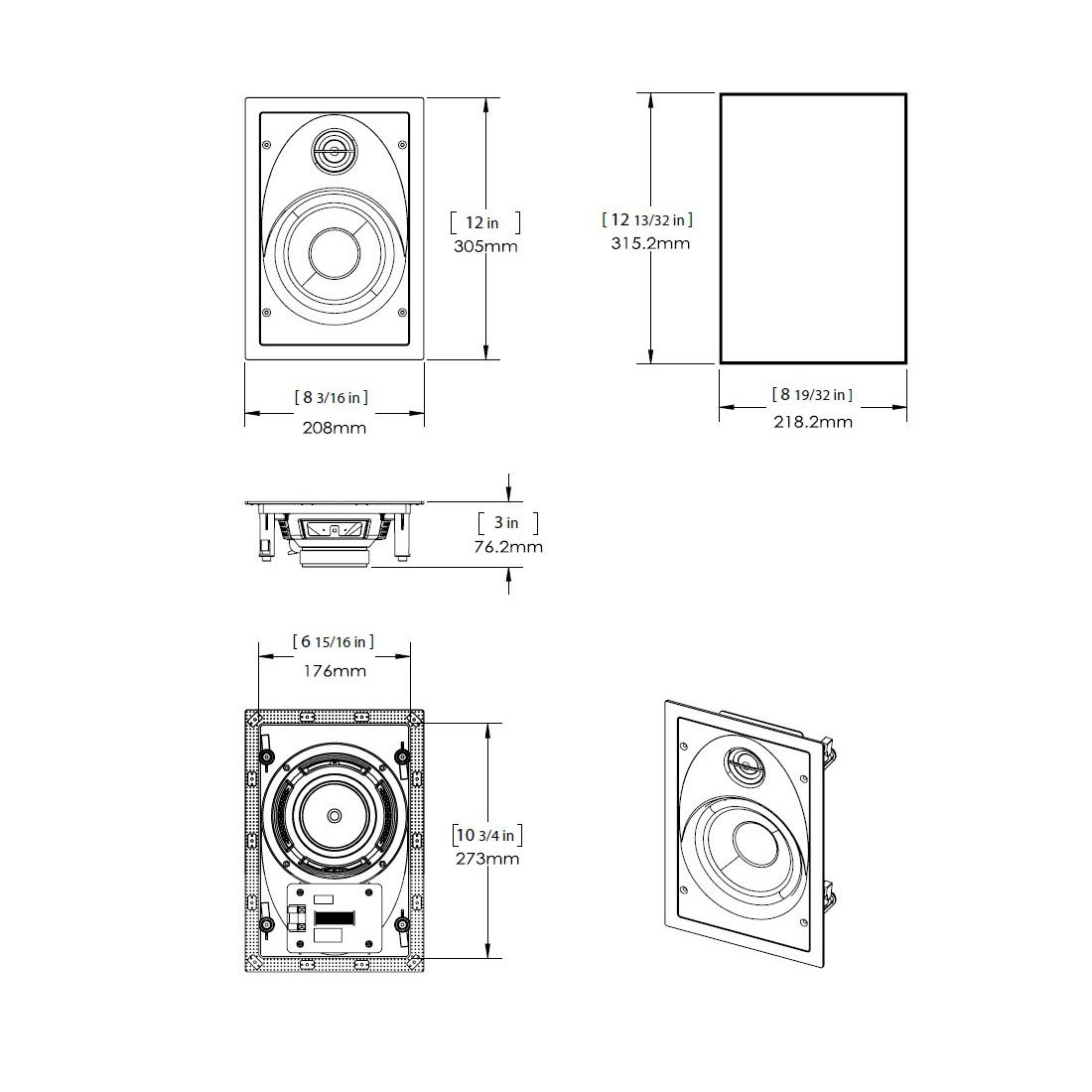 Composer In-Wall Series - 6.5in Round Driver CIW65 (Pair)
