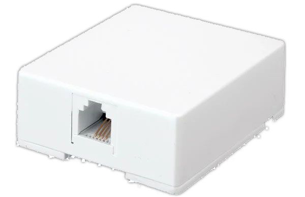 Surface Mount Jack - Single Jack Type: 4-Cond WHT