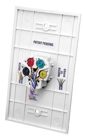 Color Mate RJ11 Single Flush Wall Plate, White