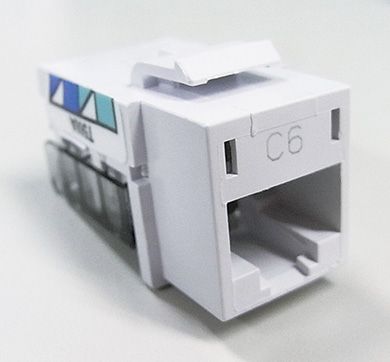 CAT 6 PHONE JACK - SINGLE - GLOSS WHITE