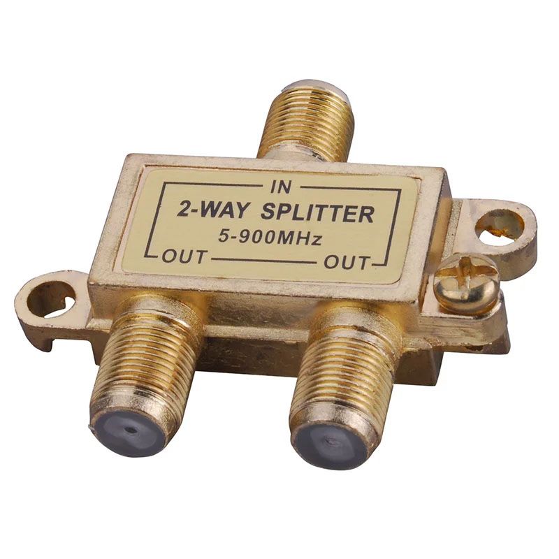 2-Way Signal Splitter with Built-In Grounding Block