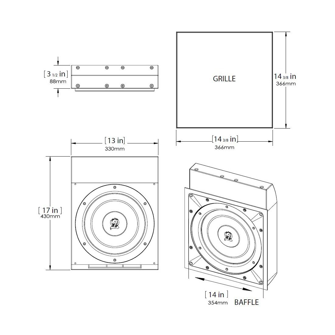 Explorer - Retrofit 10in In-Wall Subwoofer w-slide enclosure