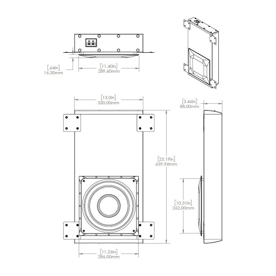 10in New Construction inwall Design-Centric Bass